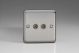 XS88 Varilight 2 Gang Co-axial TV Socket Classic Matt Chrome Finish (Brushed Steel Effect)