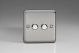 XSP2 Varilight 2 Gang 6 Amp Push-on/off Impulse Switch Classic Matt Chrome Finish (Brushed Steel Effect)