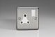 XSRP15AW Varilight 1 Gang 15 Amp White Switched Round Pin Socket Classic Matt Chrome Finish (Brushed Steel Effect) with White Socket and Switch
