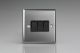 XT3B Varilight 3 Gang 10 Amp Switch Classic Brushed Steel with Black Switches