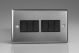 XT96B Varilight 6 Gang 10 Amp Switch Classic Brushed Steel with Black Switches