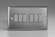 XT96D Varilight 6 Gang 10 Amp Switch Classic Brushed Steel with Brushed Steel Switches