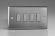 XT9D Varilight 4 Gang 10 Amp Switch Classic Brushed Steel with Brushed Steel Switches
