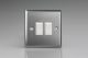 XTR2W Varilight 2 Gang 10 Amp 2 Way & Off Retractive Switch Classic Brushed Steel with White Switches