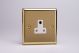 XVRP5AW Varilight 1 Gang 5 Amp White Round Pin Socket 0-1150 Watts Classic Victorian Polished Brass Coated with White Socket