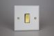 XY20V.MW Varilight 1 Gang 20 Amp Double Pole Switch Vogue Matt White Effect Finish With Polished Brass Switch