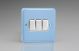 XY3W.DB Varilight 3 Gang 10 Amp Switch Lily Duck Egg Blue with White Switches