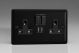 XY5U2SB.MB Varilight 2 Gang 13 Amp Single Pole Switched Socket with 2 x 5V DC 2.1 Amp USB Charging Ports Urban Matt Black Effect Finish With Black Sockets, and Black Switches