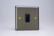 XY7B.AB Varilight 1 Gang Intermediate (3 Way) 10 Amp Switch Urban Antique (Brushed) Brass Effect Finish With Black Switch