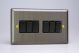 XY96B.AB Varilight 6 Gang 10 Amp Switch Urban Antique (Brushed) Brass Effect Finish With Black Switches