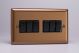 XY96B.BZ Varilight 6 Gang 10 Amp Switch Urban Brushed Bronze Effect Finish With Black Switches