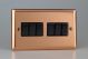 XY96B.CU Varilight 6 Gang 10 Amp Switch Urban Polished Copper Coated With Black Switches