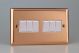 XY96W.CU Varilight 6 Gang 10 Amp Switch Urban Polished Copper Coated With White Switches