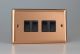 XY9B.CU Varilight 4 Gang 10 Amp Switch Urban Polished Copper Coated With Black Switches