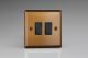 XYBP2B.BZ Varilight 2 Gang 10 Amp Push-to-make, Bell Push, Retractive Switch Urban Brushed Bronze Effect Finish With Black Switches