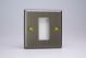 XYG1.AB Varilight 1 Gang Data Grid Face Plate For 1 Data Module Width Urban Antique (Brushed) Brass Effect Finish