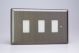 XYPGY3.AB Varilight 3 Gang Power Grid Faceplate Including Power Grid Frame Urban Antique (Brushed) Brass Effect Finish