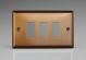 XYPGY3.BZ Varilight 3 Gang Power Grid Faceplate Including Power Grid Frame Urban Brushed Bronze Effect Finish