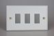 XYPGY3.MW Varilight 3 Gang Power Grid Faceplate Including Power Grid Frame Vogue Matt White Effect Finish