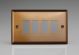 XYPGY4.BZ Varilight 4 Gang Power Grid Faceplate Including Power Grid Frame Urban Brushed Bronze Effect Finish