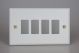 XYPGY4.MW Varilight 4 Gang Power Grid Faceplate Including Power Grid Frame Vogue Matt White Effect Finish