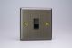 XYR1B.AB Varilight 1 Gang 10 Amp 2 Way & Off Retractive Switch Urban Antique (Brushed) Brass Effect Finish With Black Switch