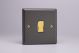 XYR1V.SL Varilight 1 Gang 10 Amp 2 Way & Off Retractive Switch Vogue Slate Effect Finish With Polished Brass Switch