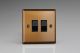 XYR2B.BZ Varilight 2 Gang 10 Amp 2 Way & Off Retractive Switch Urban Brushed Bronze Effect Finish With Black Switches