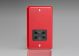 XYSSB.PR Varilight Black Dual Voltage 240V/115V IP41 Shaver Socket Lily Pillar Box Red with Black Socket