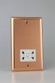 XYSSW.CU Varilight Dual Voltage 240V/115V IP41 Shaver Socket Urban Polished Copper Coated With White Socket