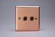 XYT2.BC Varilight 2 Gang 10 Amp Toggle Switch Urban Brushed Copper Effect Finish With Iridium Black Toggle Switches