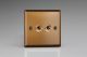 XYT71.BZ Varilight 2 Gang Comprising of 1 Intermediate (3 Way) and 1 Standard (1 or 2 Way) 10 Amp Toggle Switch Urban Brushed Bronze Effect Finish With Black Toggle Switches