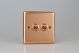 XYT71.CU Varilight 2 Gang Comprising of 1 Intermediate (3 Way) and 1 Standard (1 or 2 Way) 10 Amp Toggle Switch Urban Polished Copper Coated With Polished Copper Toggle Switches