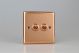 XYT77.CU Varilight 2 Gang Comprising of 2 Intermediate (3 Way) 10 Amp Toggle Switch Urban Polished Copper Coated With Polished Copper Toggle Switches