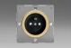 EG4FBV Varilight European Polished Brass VariGrid 1 Gang 16A Socket with Pin Earth, Flush Design