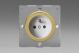 EG4FWB Varilight European Brushed Brass VariGrid 1 Gang 16A Socket with Pin Earth, Flush Design