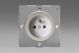 EG4FWC Varilight European Polished Chrome VariGrid 1 Gang 16A Socket with Pin Earth, Flush Design