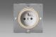 EG4FWN Varilight European Satin Chrome VariGrid 1 Gang 16A Socket with Pin Earth, Flush Design