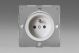 EG4FWS Varilight European Brushed Steel VariGrid 1 Gang 16A Socket with Pin Earth, Flush Design