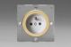 EG4FWV Varilight European Polished Brass VariGrid 1 Gang 16A Socket with Pin Earth, Flush Design