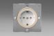 EG5FWN Varilight European Satin Chrome VariGrid 1 Gang 16A Schuko Socket Flush Design