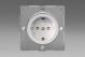 EG5FWS Varilight European Brushed Steel VariGrid 1 Gang 16A Schuko Socket Flush Design