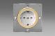 EG5FWV Varilight European Polished Brass VariGrid 1 Gang 16A Schuko Socket Flush Design