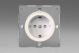 EG5FWY.MW Varilight European Matt White VariGrid 1 Gang 16A Schuko Socket Flush Design