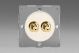 EGT2YV.MW Varilight European Matt White VariGrid 2 Gang 1 or 2 Way 10A Toggle Switch